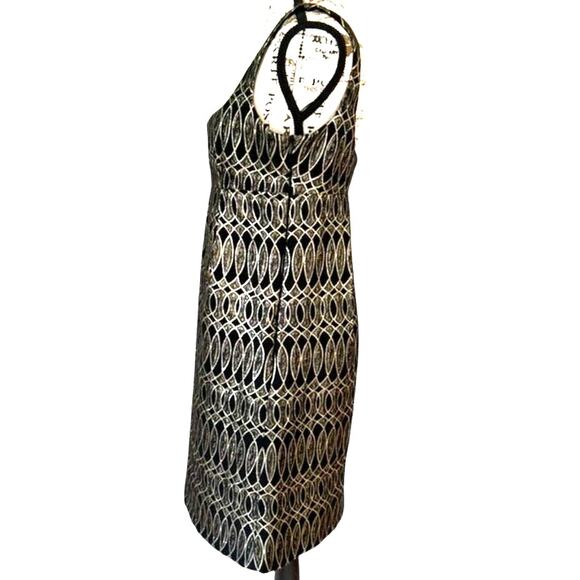 NWT Milly of New York Black and Gold Patterned Dress - Size 6 - Picture 7 of 10